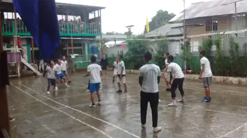 volley under the rain
